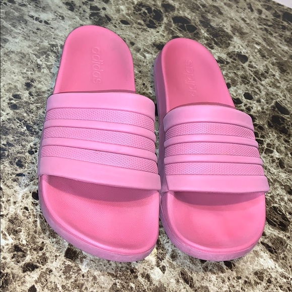 dusty pink adidas slides
